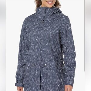 Columbia Women’s Here and There Trench Rain Jacket Size 2x in Nocturnal Rain Dot